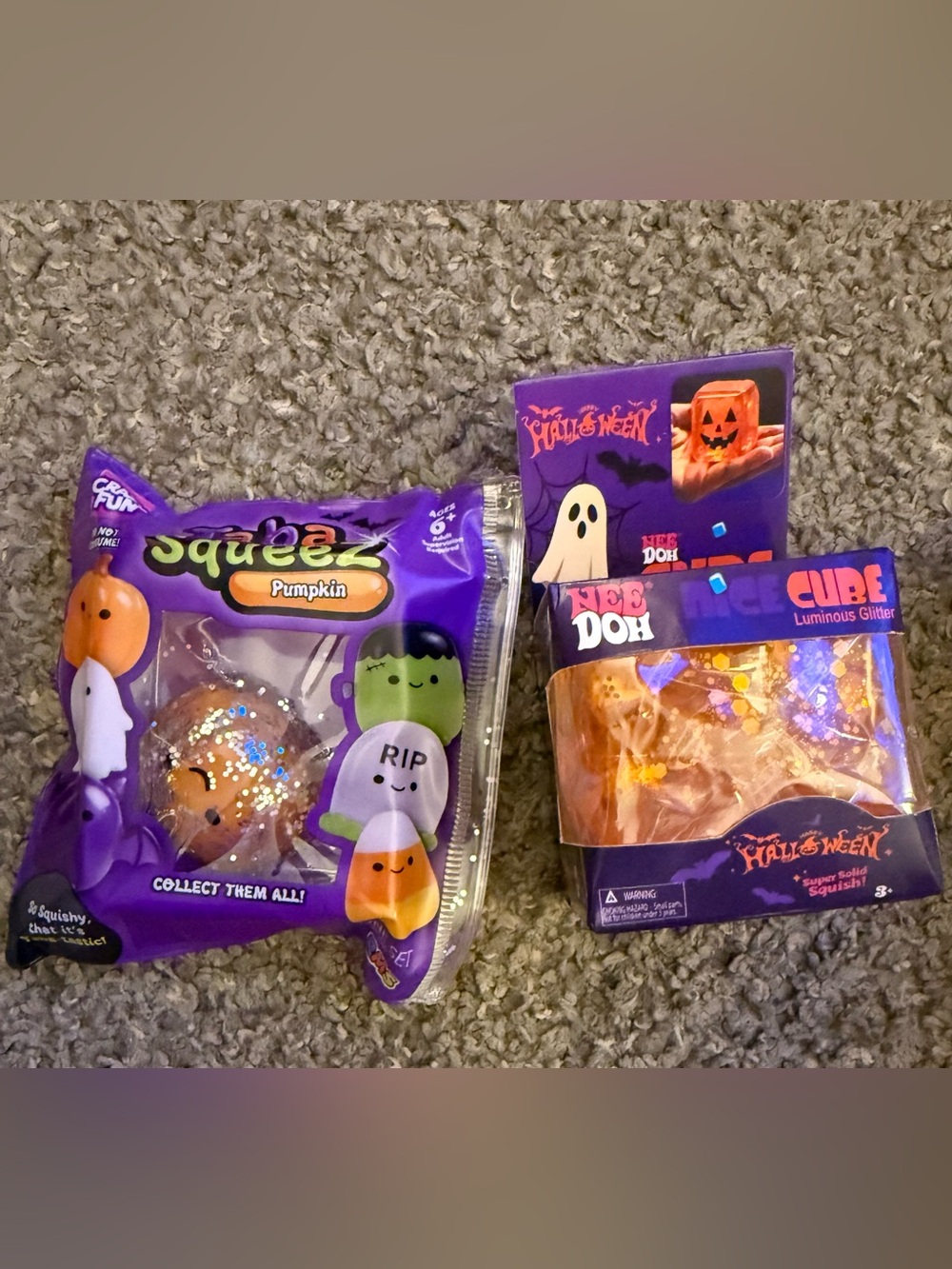 Needoh /RMS Halloween orange nice cube w/ taba squishy new